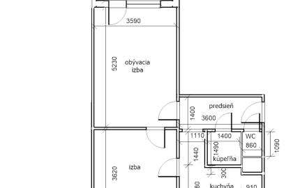 REZERVOVANÉ 2i Byt s loggiou na sídl. 2 - Pôvodný stav, PO