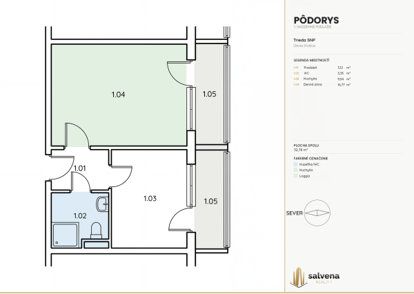 1-izbový byt s 2 loggiami na Triede SNP